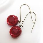 Deep Red Earrings - Vintag..
